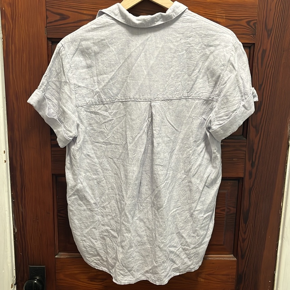 Madewell Linen-Blend Swenson Popover Shirt in Distant Lavender size XS - Picture 8 of 8